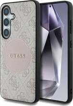 Telefoniümbris Guess 4G Round Patch Classic Logo MagSafe, Samsung Galaxy S25 Plus, roosa