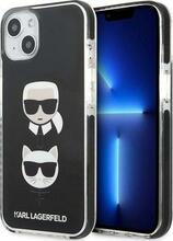 Telefoniümbris Karl Lagerfeld KLHCP13STPE2TK Karl & Choupette Head, Apple iPhone 13 Mini, must