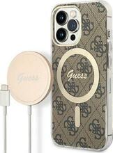 Guess GUBPP13LH4EACSW 4G Print MagSafe komplekt, Apple iPhone 13 Pro, pruun