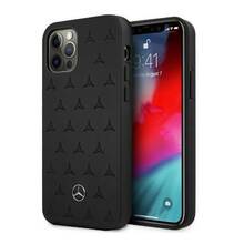 Telefoniümbris Mercedes MEHCP12LPSQBK, Apple iPhone 12 Pro Max, nahast Stars Pattern, must
