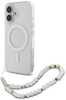 Telefoniümbris Guess IML Glitter With Pearl Strap, Apple iPhone 16 Plus, läbipaistev