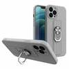 Telefoniümbris Hurtel Ring Case silikoonist sõrmehoidja ja alusega, Apple iPhone 12 mini, hõbe