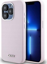 Telefoniümbris DKNY Liquid Silicone Small Metal Logo MagSafe DKHMP15LSMCHLP, Apple iPhone 15 Pro, roosa