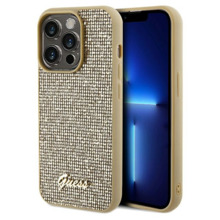 Telefoniümbris Guess Disco Metal Script GUHCP14LPMSDGSD, Apple iPhone 14 Pro, kuldne