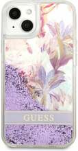 Telefoniümbris Guess GUHCP13SLFLSU Flower Liquid Glitter, Apple iPhone 13 mini, roosa/lilla