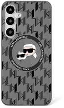 Telefoniümbris Karl Lagerfeld Button Karl&Choupette KL Pattern MagSafe, Samsung Galaxy S25, must
