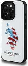 Telefoniümbris US Polo Assn USHCP15XPUSH Leather Big DH American Flag, Apple iPhone 15 Pro Max 6,7, valge