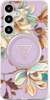 Telefoniümbris Guess Glitter Flowers Triangle Buttons MagSafe, Samsung Galaxy S25 Ultra, lilla