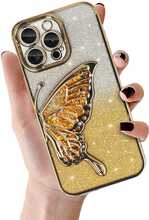 Telefoniümbris Tel Protect Butterfly Water, Apple iPhone 13, kuldne