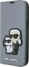 Klapiga ümbris Karl Lagerfeld KLBKP14XSANKCPG, Apple iPhone 14 Pro Max, hõbedane