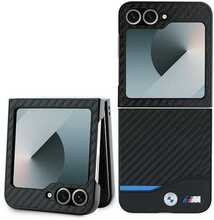 Telefoniümbris BMW M PU Carbon Blue Line, Samsung Galaxy Z Flip 6, must