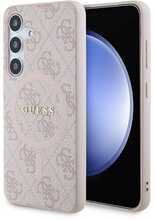Telefoniümbris Guess 4G Collection Leather Metal Logo MagSafe GUHMS24SG4GFRP, Samsung Galaxy S24, roosa