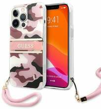 Telefoniümbris Guess GUHCP13LKCABPI Camo Strap Collection, Apple iPhone 13 Pro, roosa