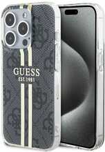 Telefoniümbris Guess IML 4G Gold Stripe GUHCP15LH4PSEGK, iPhone 15 Pro, must