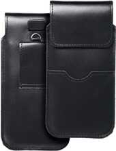 OEM ROYAL nahast universaalne tasku klapiga, must, XL, iPhone 11/12/13/Samsung S7 Edge