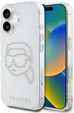 Telefoniümbris Karl Lagerfeld IML Rhinestones, Apple iPhone 16, läbipaistev