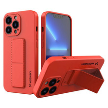 Wozinsky Kickstand silikoonümbris alusega, Apple iPhone 13, punane