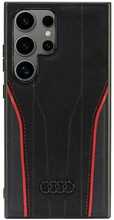 Telefoniümbris Audi Genuine Leather MagSafe AU-TPUPCS24U-R8/D3-RD, Samsung Galaxy S24 Ultra, must/punane
