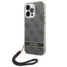 Telefoniümbris Guess 4G Print Strap GUOHCP14LH4STK, Apple iPhone 14 Pro, must