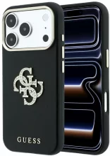 Guess Smooth & Big Strass Logo ümbris, iPhone 18 Pro Max / 17 Pro Max, must