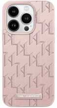 Telefoniümbris Karl Lagerfeld Leather Monogram Metal Logo KLHMP15XPKHPORPP, Apple iPhone 15 Pro Max, roosa