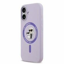 Karl Lagerfeld Liquid Silicone Karl and Choupette MagSafe ümbris, Apple iPhone 17, lilla