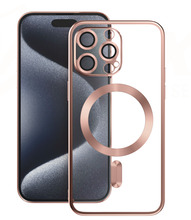 Telefoniümbris Vmax Electroplating Mag TPU, Apple iPhone 15 Plus, roosakuld