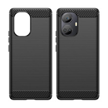 Carbon Case ümbris, Realme 10 Pro+, painduv silikoon, must
