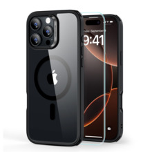 Telefoniümbris ESR Classic Hybrid Halolock MagSafe, Apple iPhone 16 Pro, läbipaistev musta raamiga