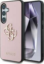Telefoniümbris Guess Grained Big 4G Logo Small Classic Logo, Samsung Galaxy S25 Plus, roosa