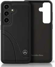 Telefoniümbris Mercedes Leather Curved Stitches, Samsung Galaxy S25, must