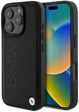 Telefoniümbris BMW Leather Hot Stamp, Apple iPhone 16 Pro Max, must