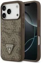 Guess 4G Double Card Triangle ümbris, iPhone 18 Pro/17 Pro, pruun