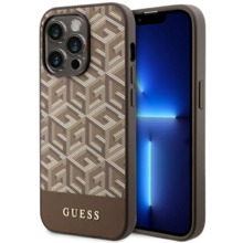 Telefoniümbris Guess GCube Stripes MagSafe GUHMP14LHGCFSEW, Apple iPhone 14 Pro, pruun