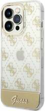 Telefoniümbris Guess Peony Glitter Script Logo Case GUHCP14XHG4MHG, Apple iPhone 14 Pro Max, kuldne