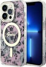 Telefoniümbris Guess Flower MagSafe GUHMP14LHCFWSP, Apple iPhone 14 Pro, roosa