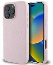 Telefoniümbris Guess Grained Ring MagSafe GUHMP16LPGHSMMP, Apple iPhone 16 Pro, roosa
