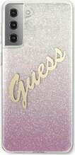 Telefoniümbris Guess GUHCS21MPCUGLSPI Glitter Gradient Script, Samsung Galaxy S21 Plus, roosa
