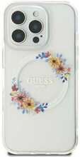 Telefoniümbris Guess IML Flowers Wreath MagSafe, Apple iPhone 16, läbipaistev