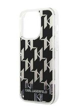 Telefoniümbris Karl Lagerfeld Liquid Glitter Monogram KLHCP14LLMNMK, Apple iPhone 14 Pro, must