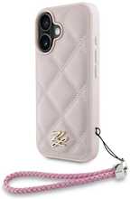 Telefoniümbris Karl Lagerfeld Quilted Initial Logo & Chain Strap, Apple iPhone 16, roosa