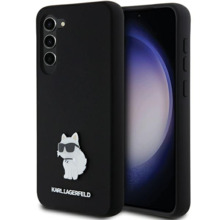 Karl Lagerfeld silikoonümbris Choupette Metal Pin KLHCS23MSMHCNPK, Samsung Galaxy S23+, must