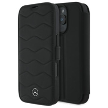 Telefoniümbris Mercedes MEHCP16X23RWRSK MB Waves Leather, Apple iPhone 16 Pro Max, must
