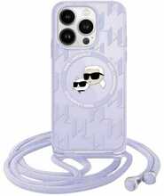 Telefoniümbris Karl Lagerfeld IML Crossbody Monogram KLHMP15SHCKCKLCU, Apple iPhone 13/14/15, lilla