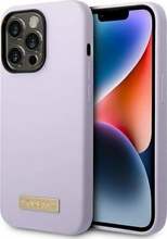 Telefoniümbris Guess GUHMP14LSBPLU Logo Plate MagSafe, Apple iPhone 14 Pro, violetne