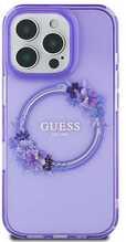 Telefoniümbris Guess IML Flowers Wreath MagSafe, Apple iPhone 16, lilla