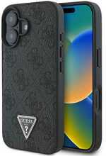 Telefoniümbris Guess Leather 4G Triangle Strass MagSafe, Apple iPhone 16 Plus, must
