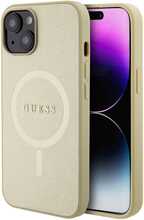 Telefoniümbris Guess Saffiano MagSafe GUHMP15MPSAHMCB, Apple iPhone 15 Plus, kuldne