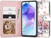 Telefoniümbris Tech Protect Wallet, Samsung Galaxy A55 5G, roosad lilled