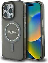 Telefoniümbris Guess GUHMP16LHFGEREK IML Glitter Circle MagSafe, Apple iPhone 16 Pro, must